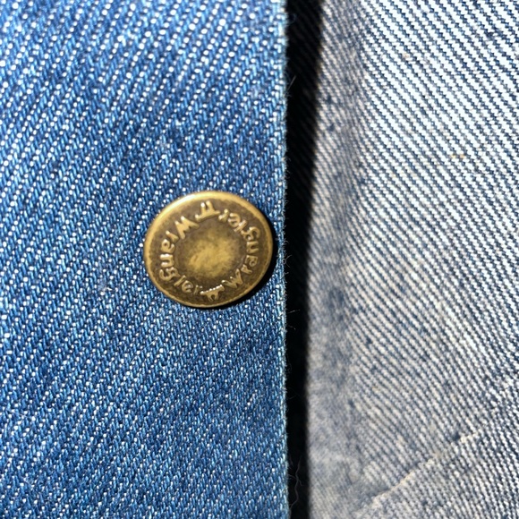 Wrangler Jean Jacket Custom Eagle Embroidery Authentic Jeans - Picture 7 of 12